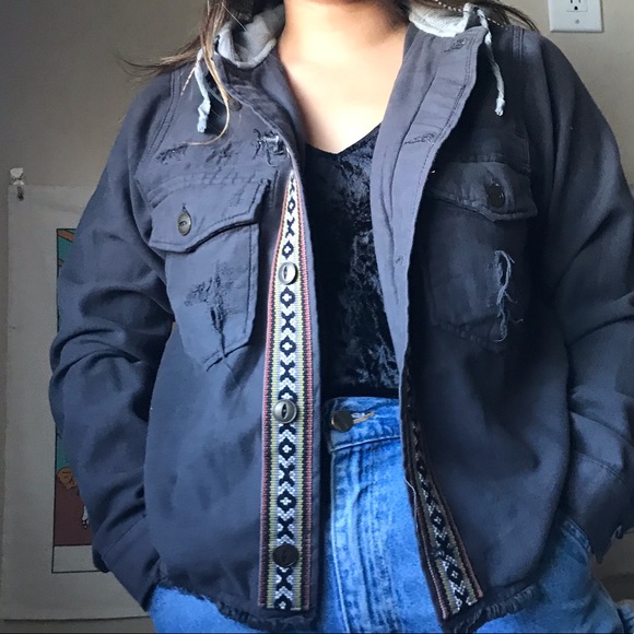 Free People Hooded Buttondown - Picture 1 of 6